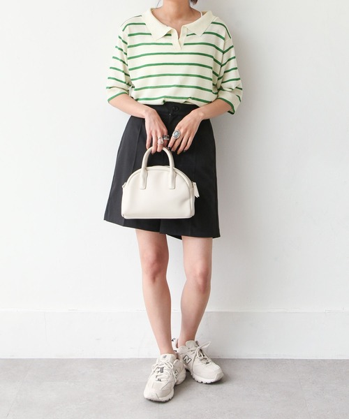 Chillfar(チルファー)の「ボーダースキッパーサマーニットポロ(ニット/セーター・レディース・アイボリー/ホワイト系/ホワイト系1・FREE)」の19枚目の写真