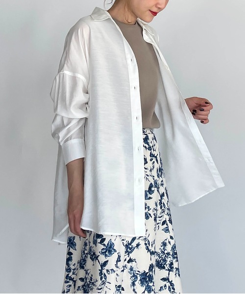 PICCIN（ピッチン）の「シースルービッグシャツ（シャツ/ブラウス・レディース・ホワイト/ネイビー/イエロー・M）」の2枚目の写真