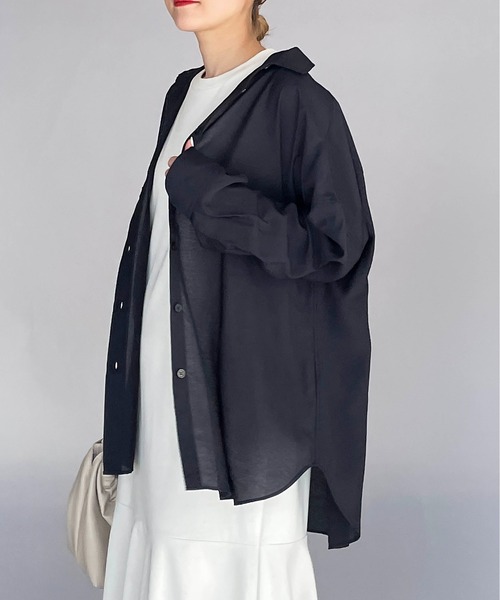 PICCIN（ピッチン）の「シースルービッグシャツ（シャツ/ブラウス・レディース・ホワイト/ネイビー/イエロー・M）」の17枚目の写真