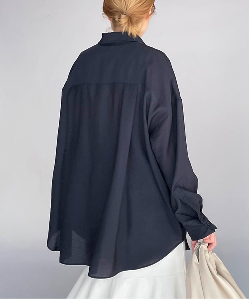 PICCIN（ピッチン）の「シースルービッグシャツ（シャツ/ブラウス・レディース・ホワイト/ネイビー/イエロー・M）」の15枚目の写真