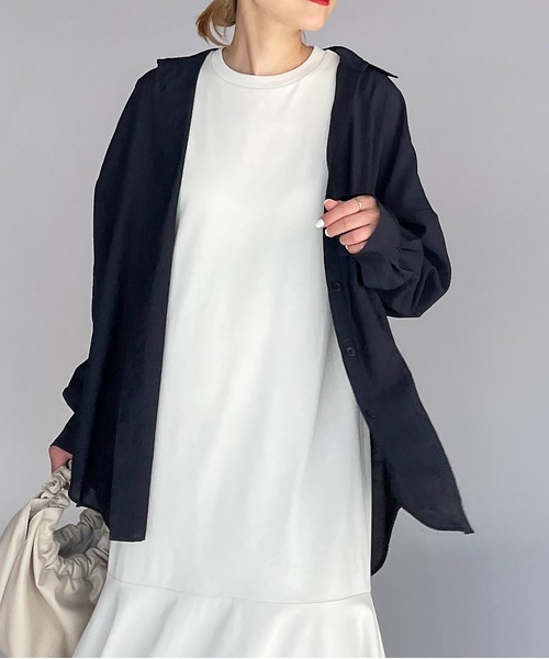 PICCIN（ピッチン）の「シースルービッグシャツ（シャツ/ブラウス・レディース・ホワイト/ネイビー/イエロー・M）」の18枚目の写真