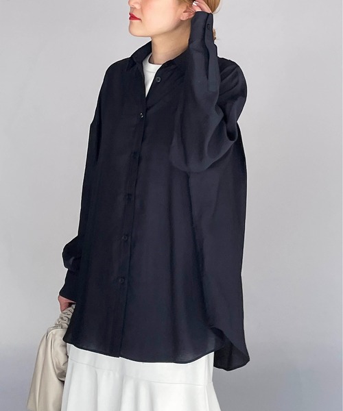 PICCIN（ピッチン）の「シースルービッグシャツ（シャツ/ブラウス・レディース・ホワイト/ネイビー/イエロー・M）」の14枚目の写真