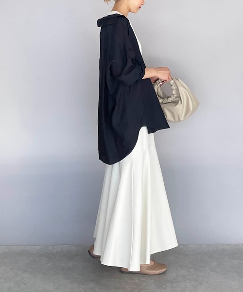 PICCIN（ピッチン）の「シースルービッグシャツ（シャツ/ブラウス・レディース・ホワイト/ネイビー/イエロー・M）」の20枚目の写真