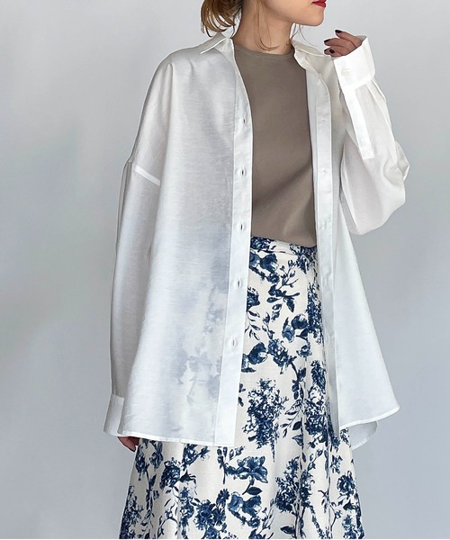 PICCIN（ピッチン）の「シースルービッグシャツ（シャツ/ブラウス・レディース・ホワイト/ネイビー/イエロー・M）」の8枚目の写真