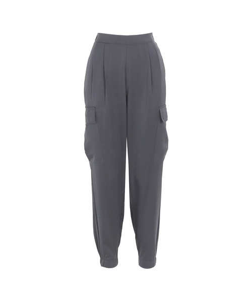 KOBE LETTUCE（コウベレタス）の「サテンカーゴジョガーパンツ（カーゴパンツ・レディース・ブラック系/オリーブ/ライトパープル/ピンク・FREE）」の2枚目の写真