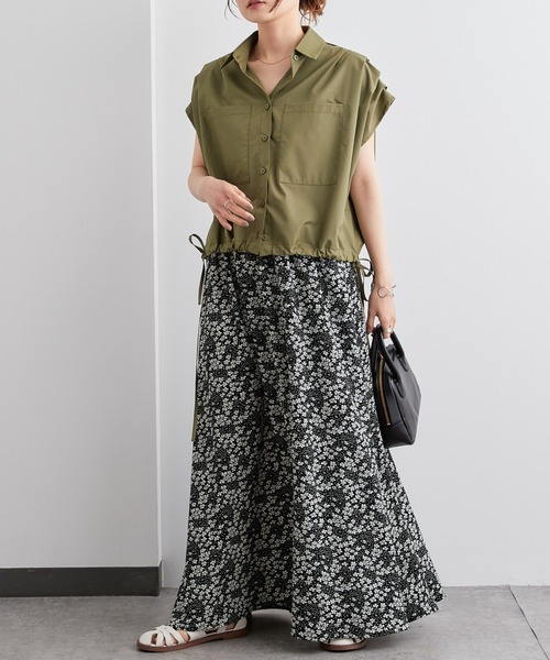 PUAL CE CIN（ピュアルセシン）の「【Du noir】タイプライターベスト風ブラウス（ベスト・レディース・ホワイト/ブラック/カーキ・FREE）」の7枚目の写真