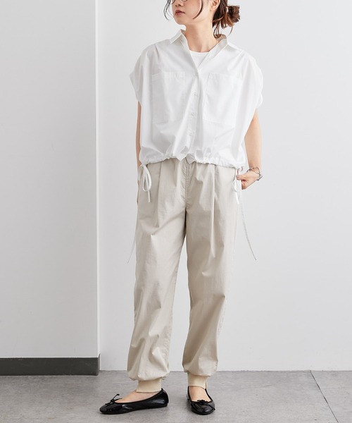 PUAL CE CIN（ピュアルセシン）の「【Du noir】タイプライターベスト風ブラウス（ベスト・レディース・ホワイト/ブラック/カーキ・FREE）」の5枚目の写真