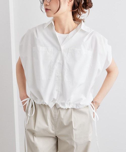 PUAL CE CIN（ピュアルセシン）の「【Du noir】タイプライターベスト風ブラウス（ベスト・レディース・ホワイト/ブラック/カーキ・FREE）」の4枚目の写真