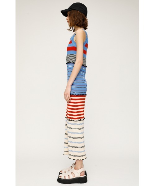 SLY（スライ）の「BLOCKING BORDER KNIT OP ブロッキング