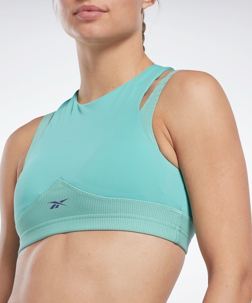 Reebok（リーボック）の「レズミルズR リブ クロップド タンク トップ  / Les MillsR Rib Cropped Tank Top （タンクトップ・レディース・ブルー・SMALL/MEDIUM/X-LARGE/X-SMALL/LARGE）」の2枚目の写真
