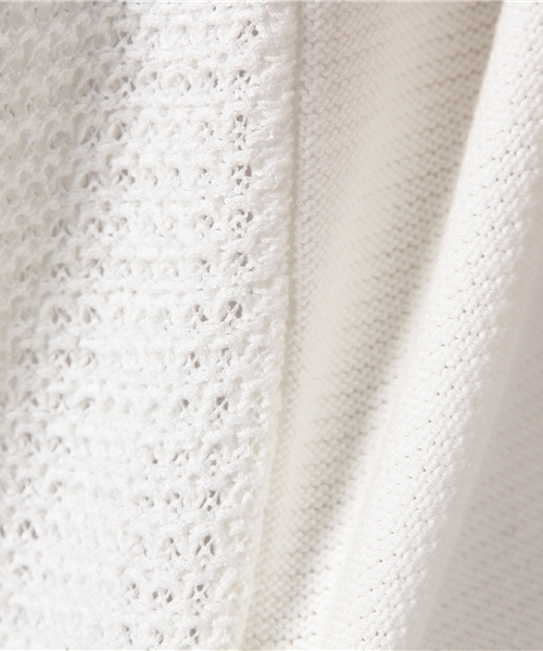PRINGLE 1815(プリングル1815)の「ラインドットレースコンビノースリーブニット (ニット/セーター・レディース・ホワイト/ブラック・MEDIUM)」の11枚目の写真