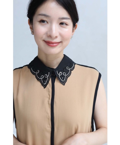 cawaii（カワイイ）の「（黒）ビジューで描くエレガント模様煌めく付け襟（付け襟・レディース・ブラック・FREE）」の9枚目の写真