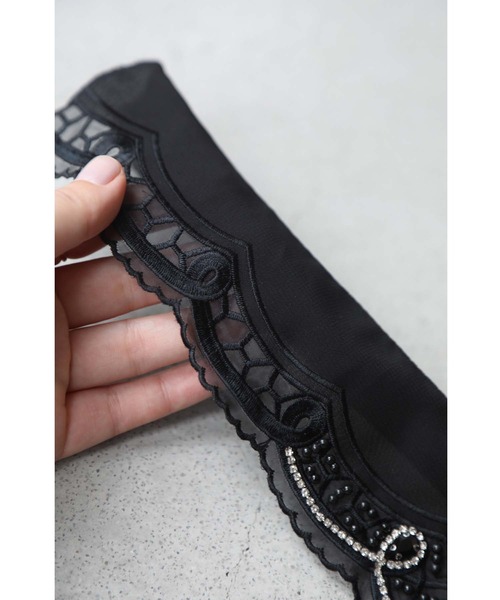 cawaii（カワイイ）の「（黒）ビジューで描くエレガント模様煌めく付け襟（付け襟・レディース・ブラック・FREE）」の12枚目の写真