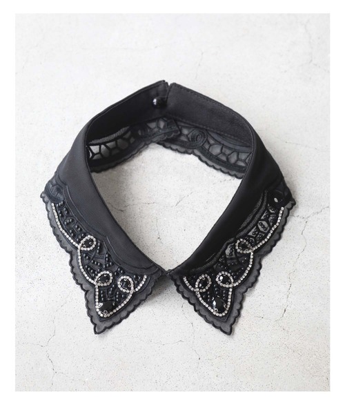 cawaii（カワイイ）の「（黒）ビジューで描くエレガント模様煌めく付け襟（付け襟・レディース・ブラック・FREE）」の16枚目の写真