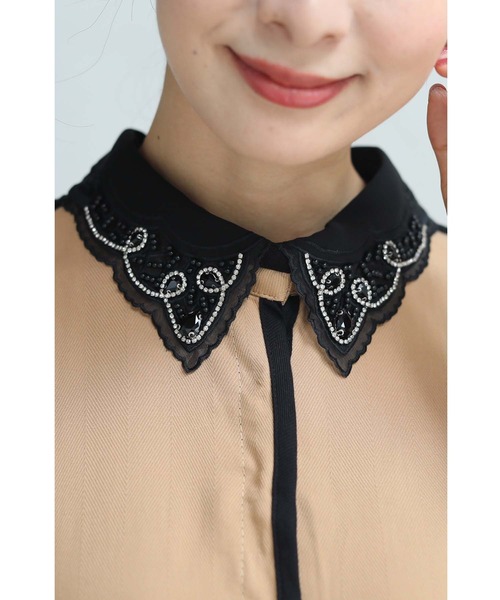 cawaii（カワイイ）の「（黒）ビジューで描くエレガント模様煌めく付け襟（付け襟・レディース・ブラック・FREE）」の17枚目の写真