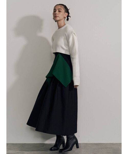 UN3D.（アンスリード）の「パワーショルダーショートニット（ニット/セーター・レディース・ホワイト/グレー/ブラック/グリーン・FREE）」の16枚目の写真