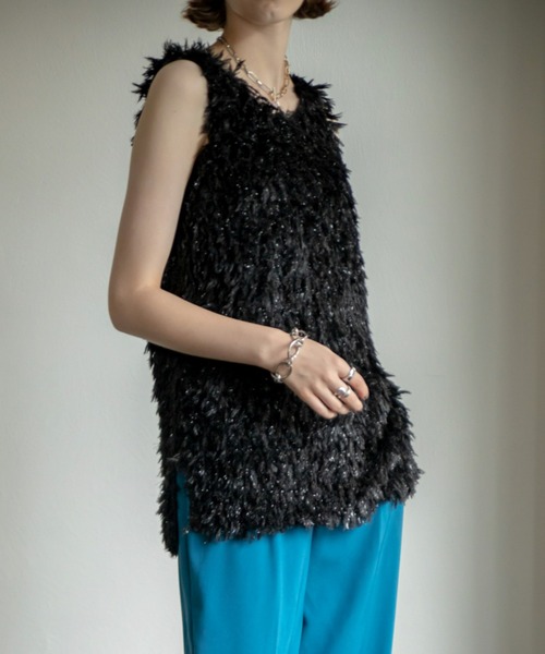 VACANCY（ヴァカンシー）の「カットフリンジトップス（その他トップス・レディース・ブラック/アイボリー・FREE）」の10枚目の写真