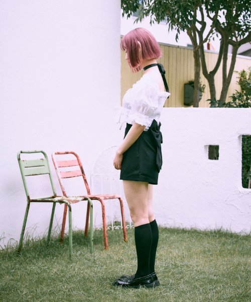 FickleBebe(フィクルベベ)の「バックリボンショートパンツ(その他パンツ・レディース・ホワイト/ブラック・1/0)」の3枚目の写真
