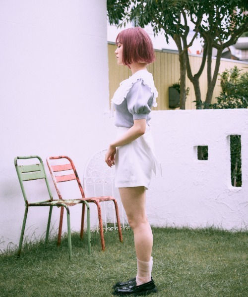 FickleBebe(フィクルベベ)の「バックリボンショートパンツ(その他パンツ・レディース・ホワイト/ブラック・1/0)」の5枚目の写真