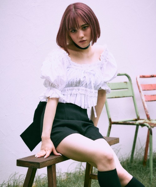 FickleBebe(フィクルベベ)の「バックリボンショートパンツ(その他パンツ・レディース・ホワイト/ブラック・1/0)」の8枚目の写真