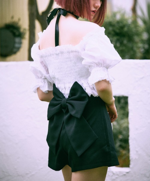 FickleBebe(フィクルベベ)の「バックリボンショートパンツ(その他パンツ・レディース・ホワイト/ブラック・1/0)」の11枚目の写真