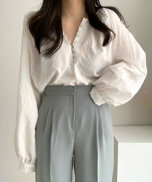 Dita Muaj.(ディータムアージュ)の「クルーネックボタンブラウスブラウス(シャツ/ブラウス・レディース・ホワイト/ブラック・M/L)」の7枚目の写真