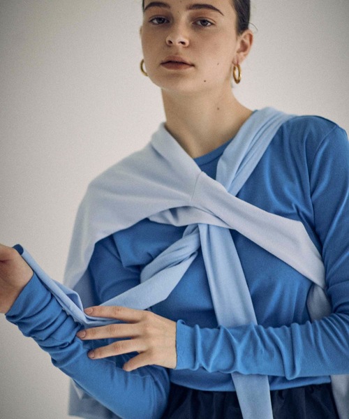 SEA（シー）の「フライス カラーパレット L/S トップ（Tシャツ/カットソー・レディース・コバルトブルー/サックスブルー/インディゴブルー・ONE SIZE）」の9枚目の写真