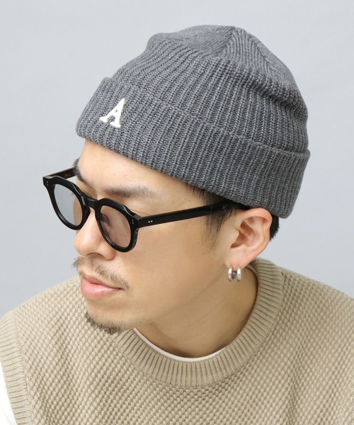 A.M.S.（エーエムエス）の「3D イニシャルロゴ刺繍 ニット帽