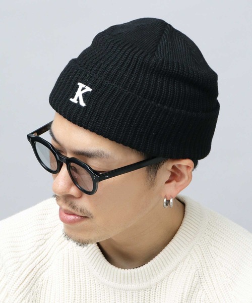 A.M.S.(エーエムエス)の「3D イニシャルロゴ刺繍 ニット帽(ニットキャップ/ビーニー・メンズ・ブラック/グレー/ベージュ/ブラウン・FREE)」の5枚目の写真