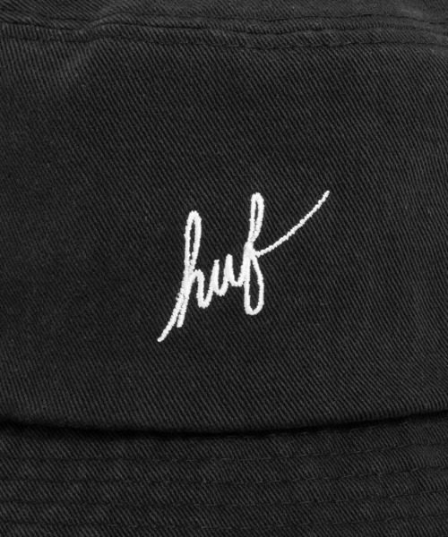 HUF（ハフ）の「SCRIPT BUCKET HAT / HUF バケットハット バケハ（ハット・メンズ・ブラック/グリーン系その他・S/M/L/XL）」の4枚目の写真