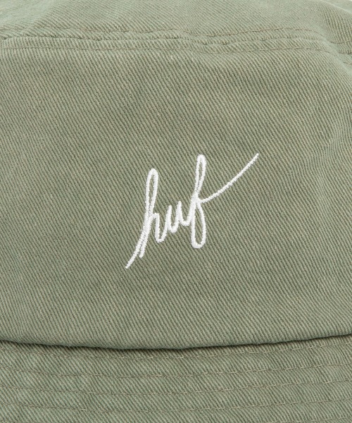 HUF（ハフ）の「SCRIPT BUCKET HAT / HUF バケットハット バケハ（ハット・メンズ・ブラック/グリーン系その他・S/M/L/XL）」の6枚目の写真