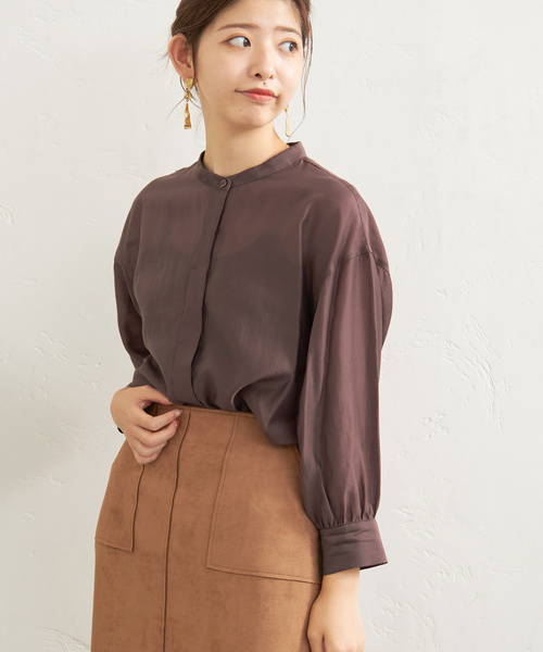 B.C STOCK（ベーセーストック）の「シアシャツ（シャツ/ブラウス・レディース・グリーン/サックスブルー/ブラウン/チャコールグレー・FREE）」の19枚目の写真