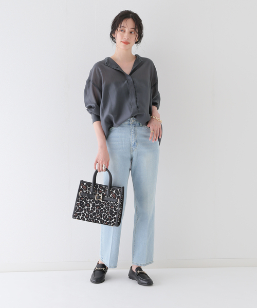 B.C STOCK（ベーセーストック）の「シアシャツ（シャツ/ブラウス・レディース・グリーン/サックスブルー/ブラウン/チャコールグレー・FREE）」の21枚目の写真