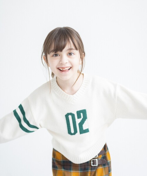 THE SHOP TK （ザ ショップ ティーケー ）の「【110-150/洗濯機で洗える】Vネックニット（ニット/セーター・キッズ・ネイビー/アイボリー・11/12/15 /13/14）」の9枚目の写真