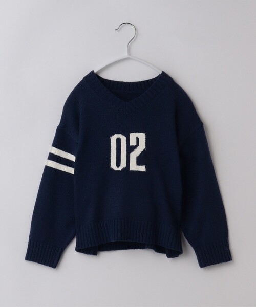 THE SHOP TK （ザ ショップ ティーケー ）の「【110-150/洗濯機で洗える】Vネックニット（ニット/セーター・キッズ・ネイビー/アイボリー・11/12/15 /13/14）」の13枚目の写真