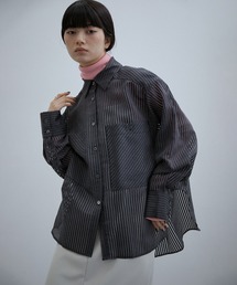 ADAM ET ROPE'（アダムエロペ）の「MIXストライプオーバーシャツ（シャツ/ブラウス）」