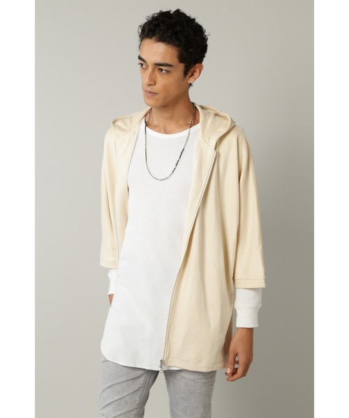 BLUE TORNADO(ブルートルネード)の「BLUE TORNADO∴スウェード裏毛ドルマンスリーブZipパーカ(パーカー・メンズ・ベージュ/カーキ・F)」の1枚目の写真