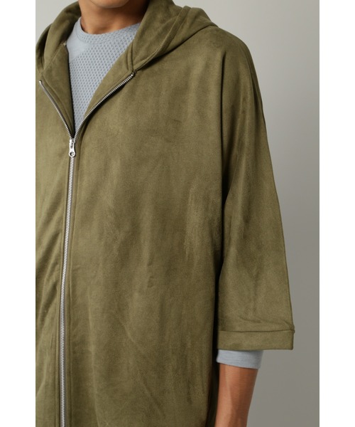 BLUE TORNADO(ブルートルネード)の「BLUE TORNADO∴スウェード裏毛ドルマンスリーブZipパーカ(パーカー・メンズ・ベージュ/カーキ・F)」の7枚目の写真