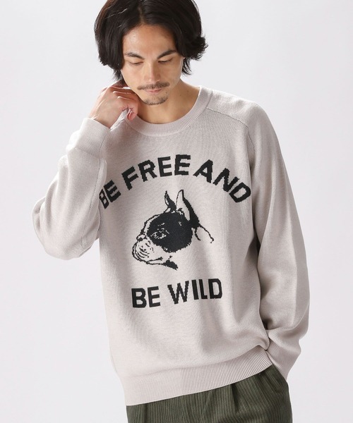 niko and...（ニコアンド）の「DOGFACEジャカ－ドプルオーバー（ニット/セーター・メンズ・ブラック/アイボリー/バイオレット・MEDIUM/LARGE）」の22枚目の写真