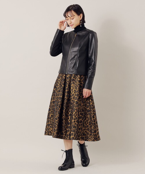 ★未使用★ EPOCA エポカ シングルレザージャケット ラムレザー ラムファー オイルレザー 革ジャン レザージャケット シングル ライダース