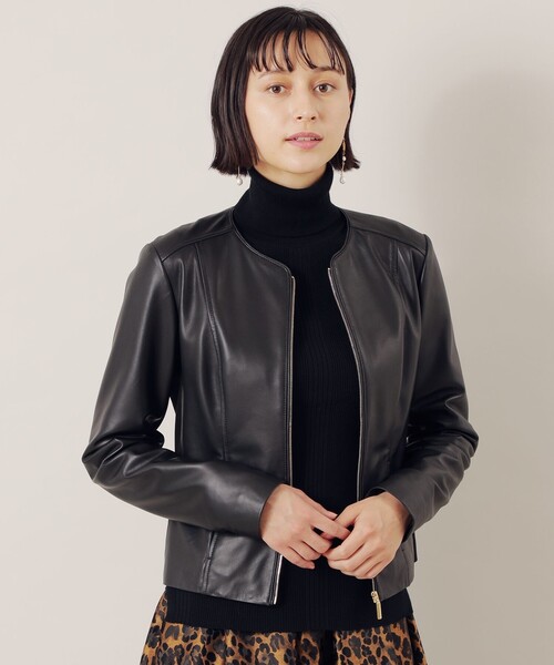 EPOCA THE SHOP（エポカザショップ）の「ラムレザーノーカラー