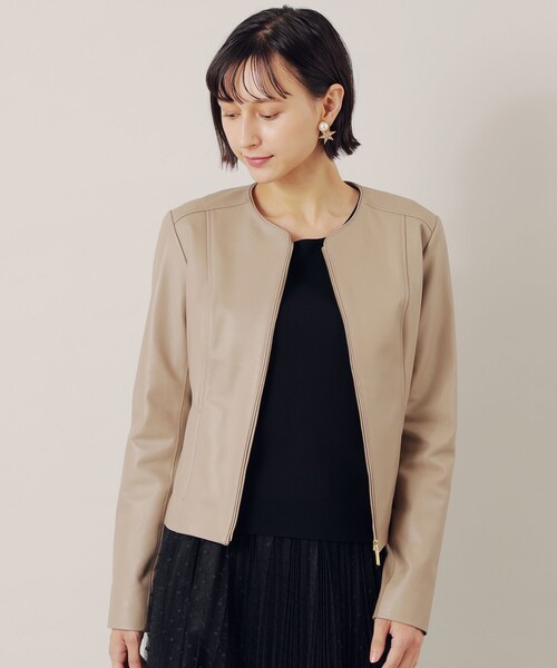 ★未使用★ EPOCA エポカ シングルレザージャケット ラムレザー ラムファー ☆未使用☆ EPOCA エポカ シングルレザージャケット ラムレザー