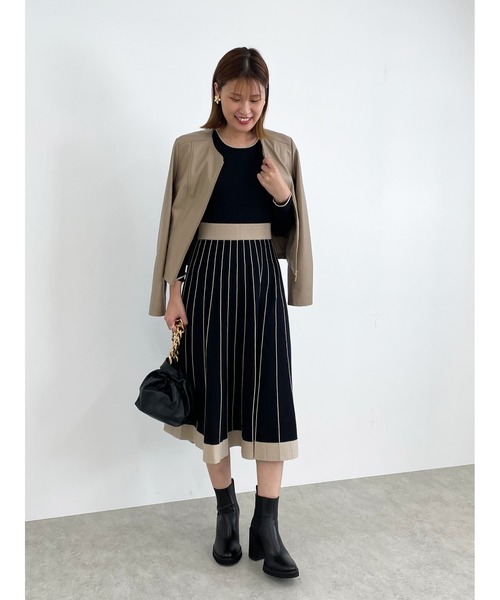 EPOCA THE SHOP（エポカザショップ）の「ラムレザーノーカラー