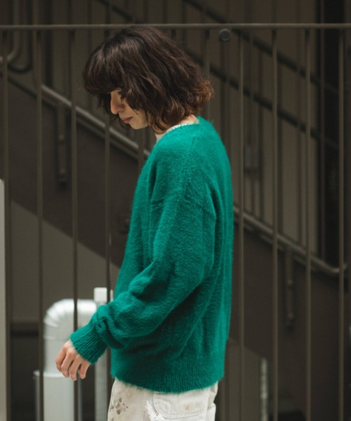 BROKEN BASE（ブロークンベース）の「シャギーニットカーディガン（カーディガン/ボレロ・メンズ・ブラック/グリーン/ブラウン・MEDIUM/LARGE）」の12枚目の写真