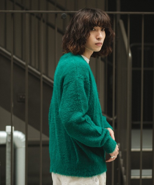 BROKEN BASE（ブロークンベース）の「シャギーニットカーディガン（カーディガン/ボレロ・メンズ・ブラック/グリーン/ブラウン・MEDIUM/LARGE）」の14枚目の写真