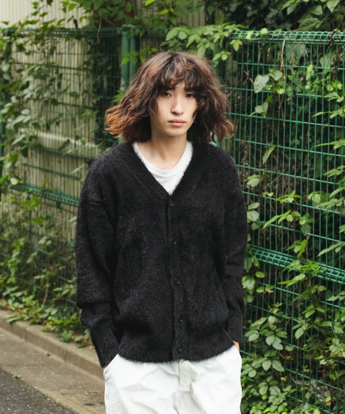 BROKEN BASE（ブロークンベース）の「シャギーニットカーディガン（カーディガン/ボレロ・メンズ・ブラック/グリーン/ブラウン・MEDIUM/LARGE）」の9枚目の写真
