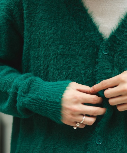 BROKEN BASE（ブロークンベース）の「シャギーニットカーディガン（カーディガン/ボレロ・メンズ・ブラック/グリーン/ブラウン・MEDIUM/LARGE）」の17枚目の写真