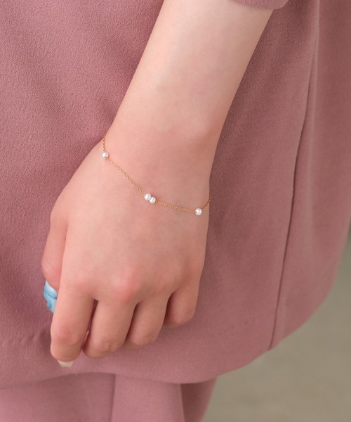 Phoebe（フィービィー）の「【K14GF】ウォーターパールスライドブレスレット/淡水パール（ブレスレット・レディース・ホワイト・FREE）」の5枚目の写真