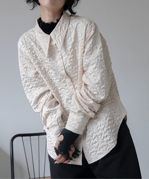 VACANCY（ヴァカンシー）の「ポコポコシャツジャケット（その他アウター・レディース・ブラック/アイボリー・FREE）」の2枚目の写真