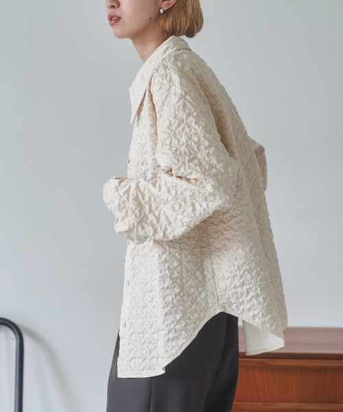 VACANCY（ヴァカンシー）の「ポコポコシャツジャケット（その他アウター・レディース・ブラック/アイボリー・FREE）」の10枚目の写真